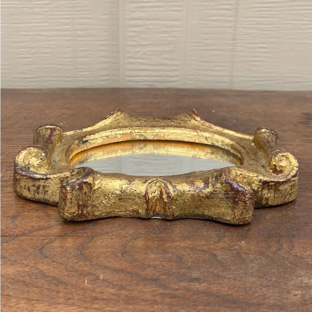 Italian Florentine Baroque Gold Giltwood Antique Wall Mirror